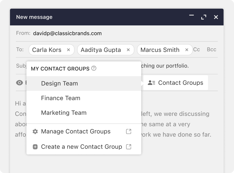 Business Email Hosting - Contact Groups